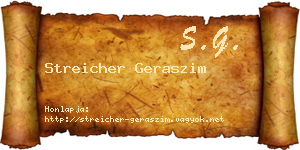 Streicher Geraszim névjegykártya
